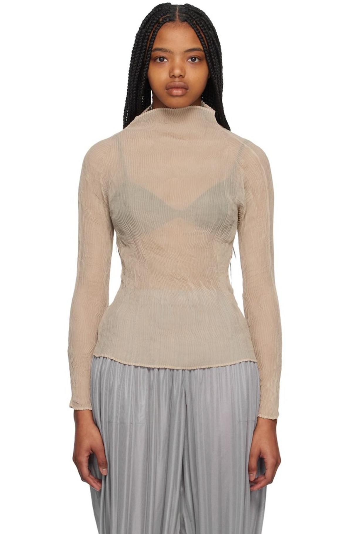 Issey Miyake SSENSE Exclusive Turtleneck - Beige | Garmentory