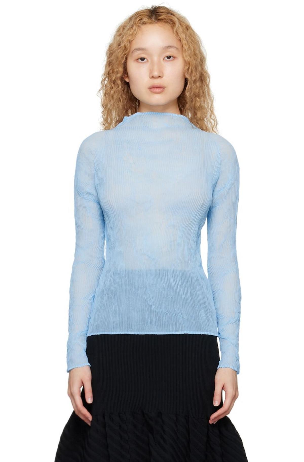 Issey Miyake Twist 1 Turtleneck - Blue | Garmentory