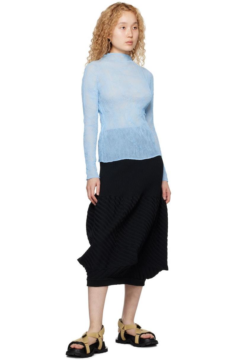 【希少】ISSEY MIYAKE ロールネック オーバーシルエット ニット 紺 希少】ISSEY MIYAKE ロールネック オーバーシルエット ニット 紺