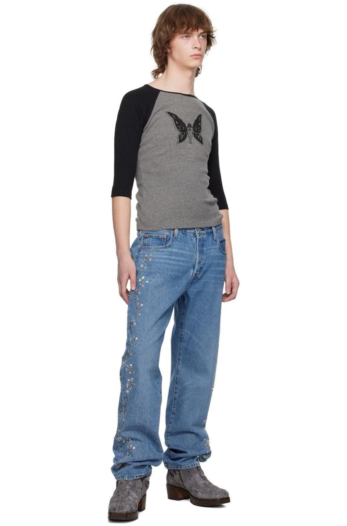 Anna Sui SSENSE Exclusive Blue Levis Edition 501 Jeans | Garmentory