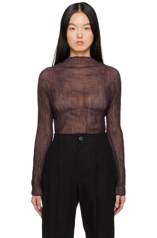 Issey Miyake Chiffon Twist 1 Turtleneck - Purple | Garmentory