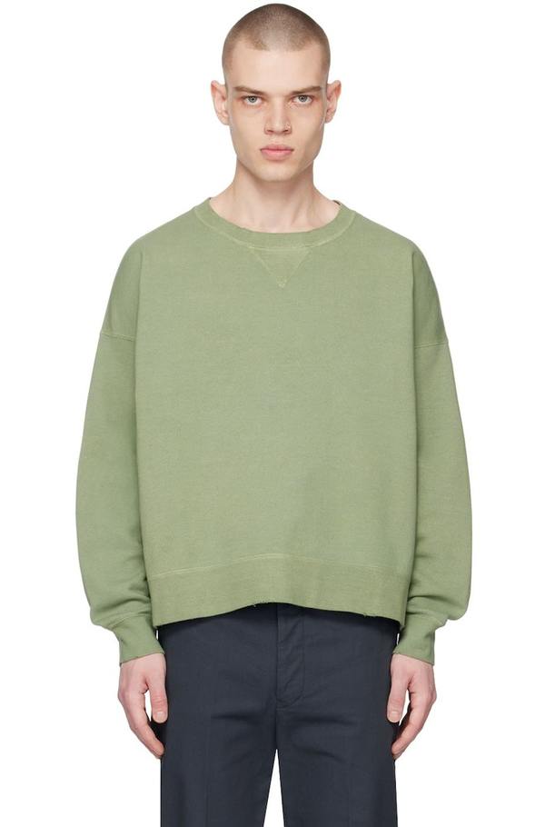 トップス visvim AMPLUS CREW KNIT L/S Visvim Amplus Sweatshirt - Green | Garmentory