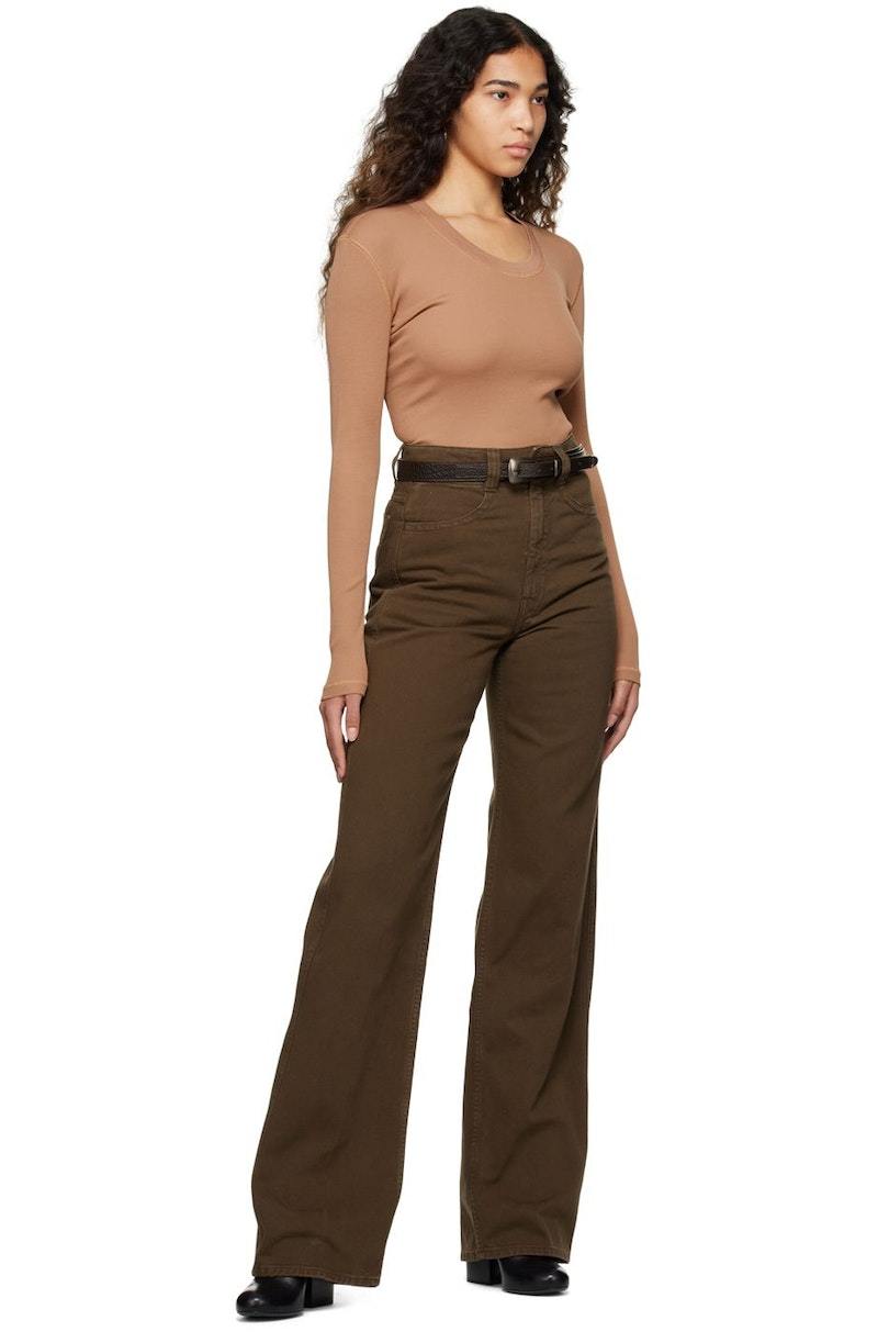 Lemaire Minimal Western Belt Brown Garmentory