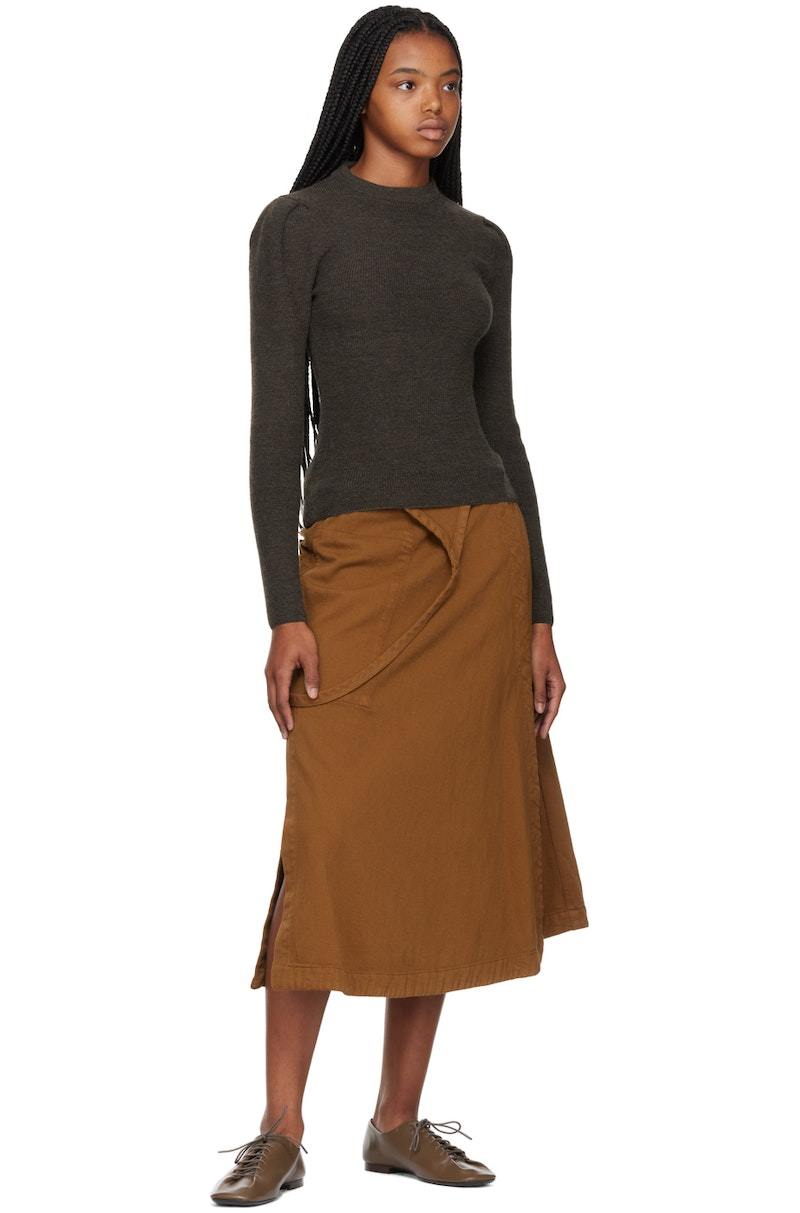 Lemaire Apron Midi Skirt - Brown | Garmentory