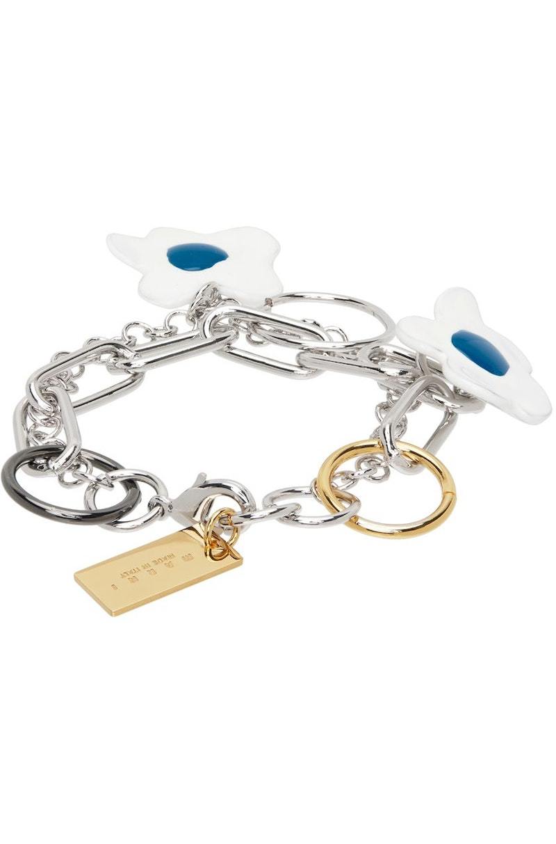 アクセサリー 2000s MARNI bracelet archive Chain bracelet with Marni Symbol and rhinestone pavé | Marni