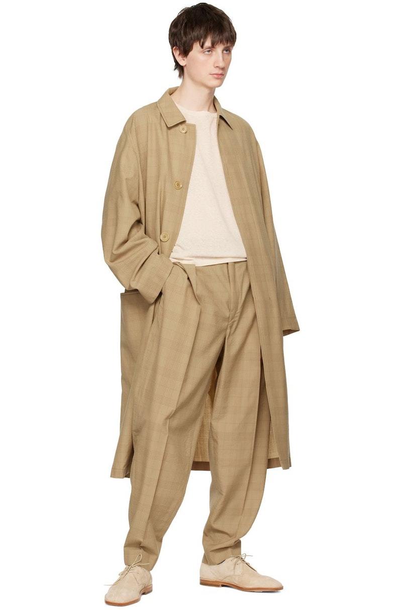 パンツ LEMAIRE LOOSE PLEATED BROWN 46 Lemaire Loose Pleated Pants - Hazelnut Brown | Garmentory