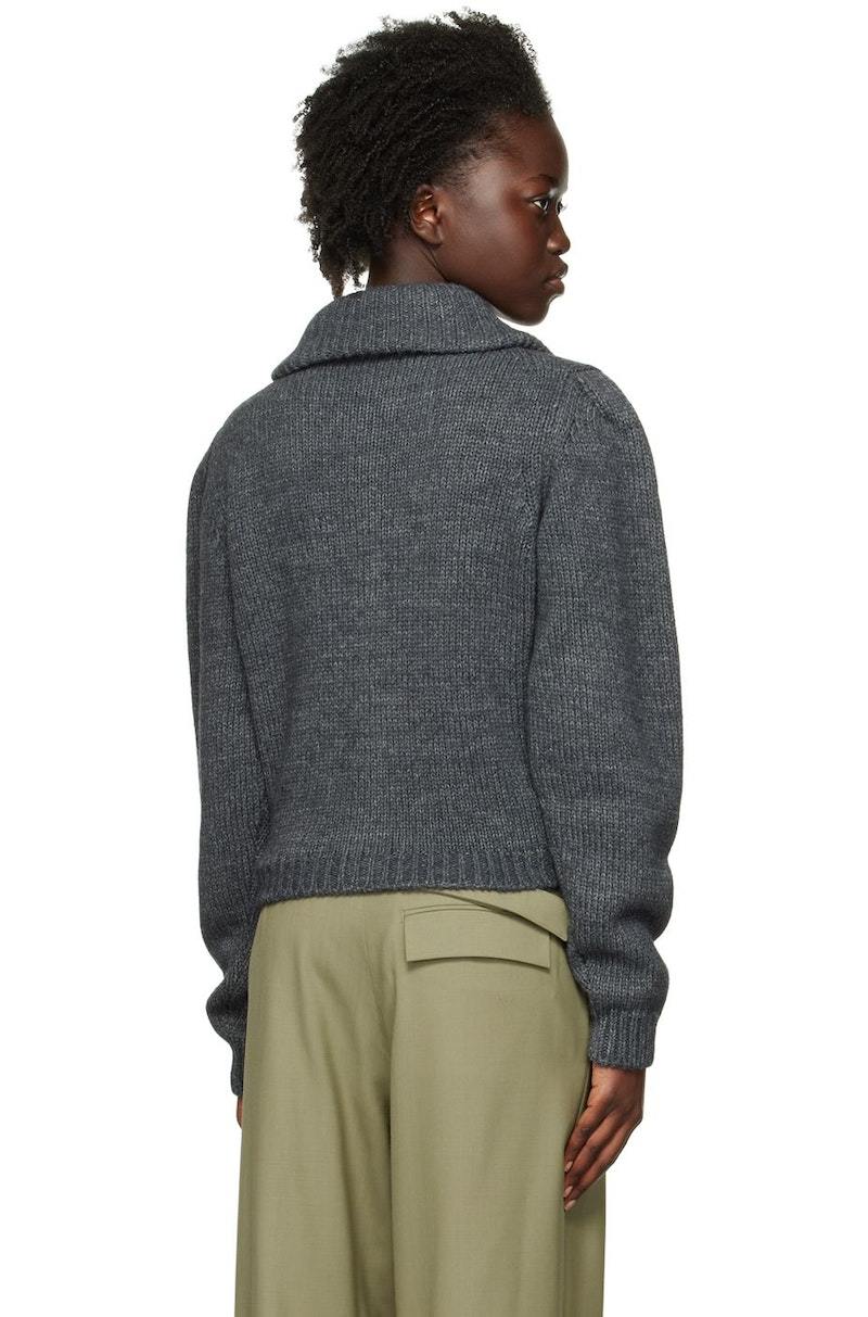 Lemaire Spread Collar Cardigan - Gray | Garmentory