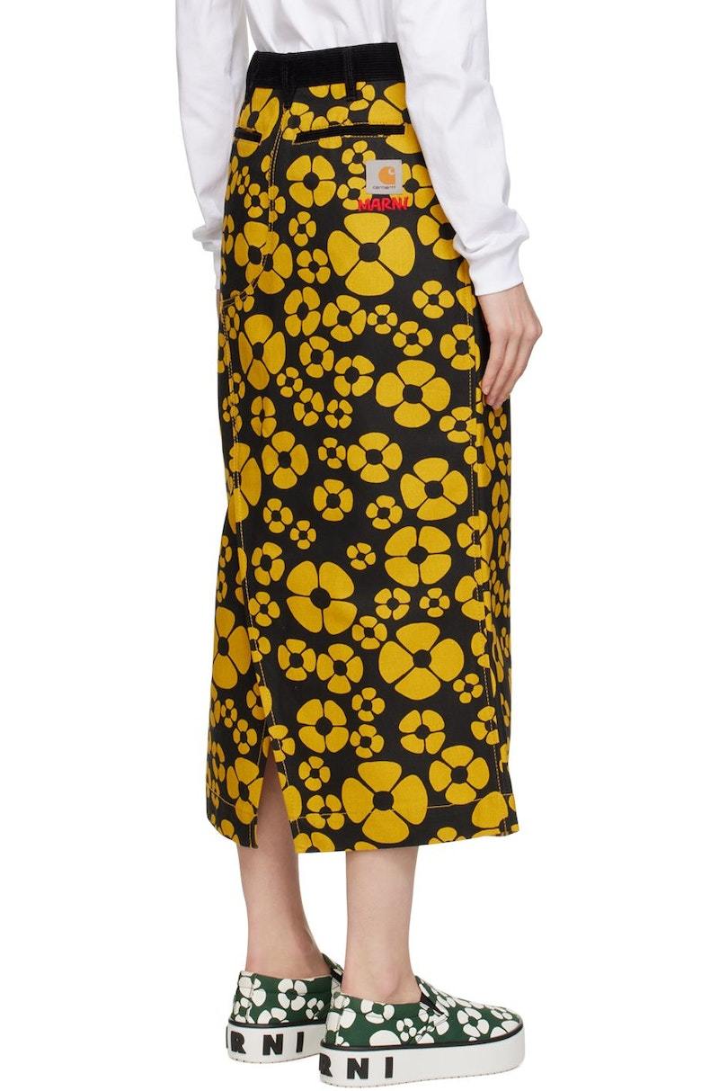 ★MARNI★ Marni x Carhartt WIP Floral Print Midi Skirt Sunfl Marni x Carhartt - Floral Print Skirt in Yellow