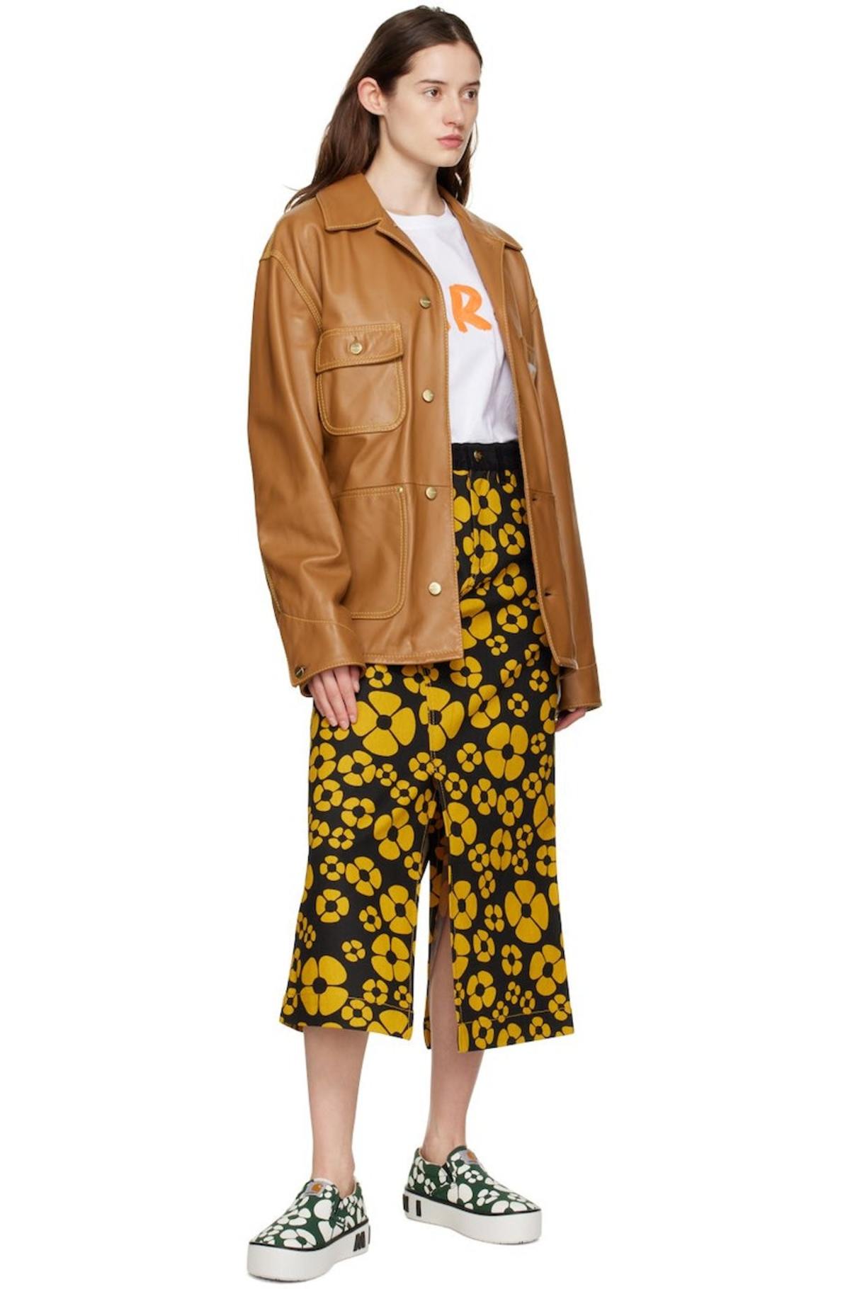 Marni Black & Yellow Carhartt WIP Edition Flower Skirt