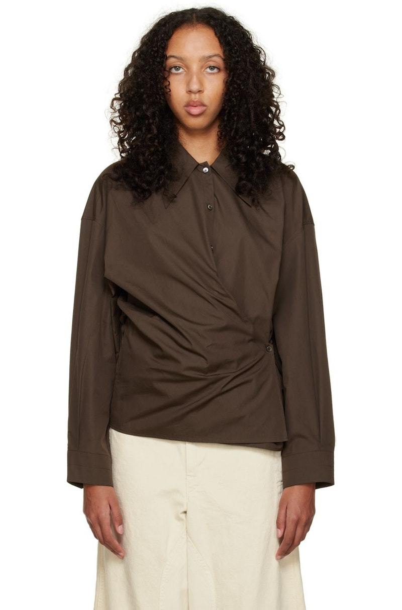 Lemaire Twisted Shirt - Brown | Garmentory