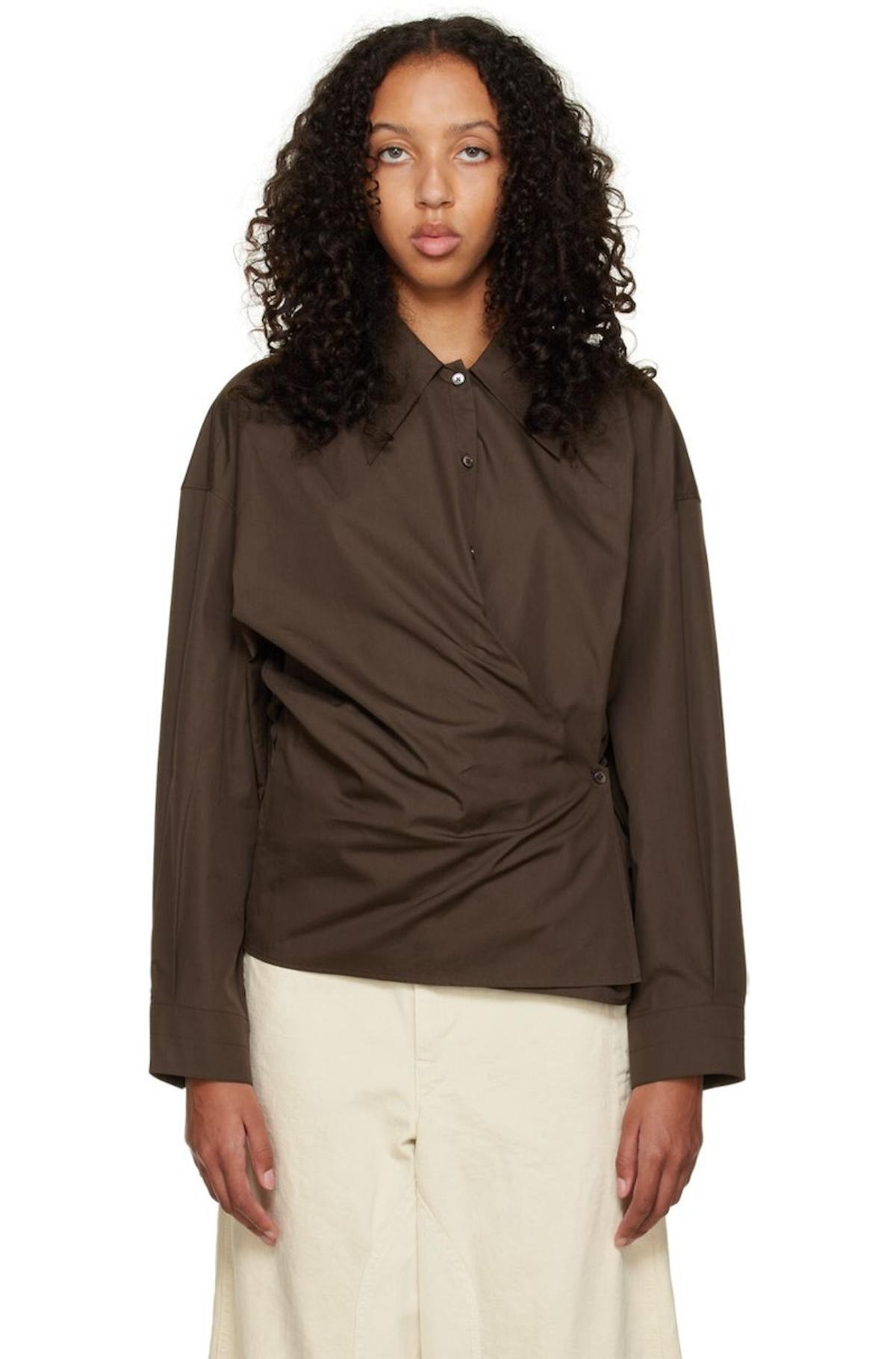 Lemaire Twisted Shirt - Brown | Garmentory