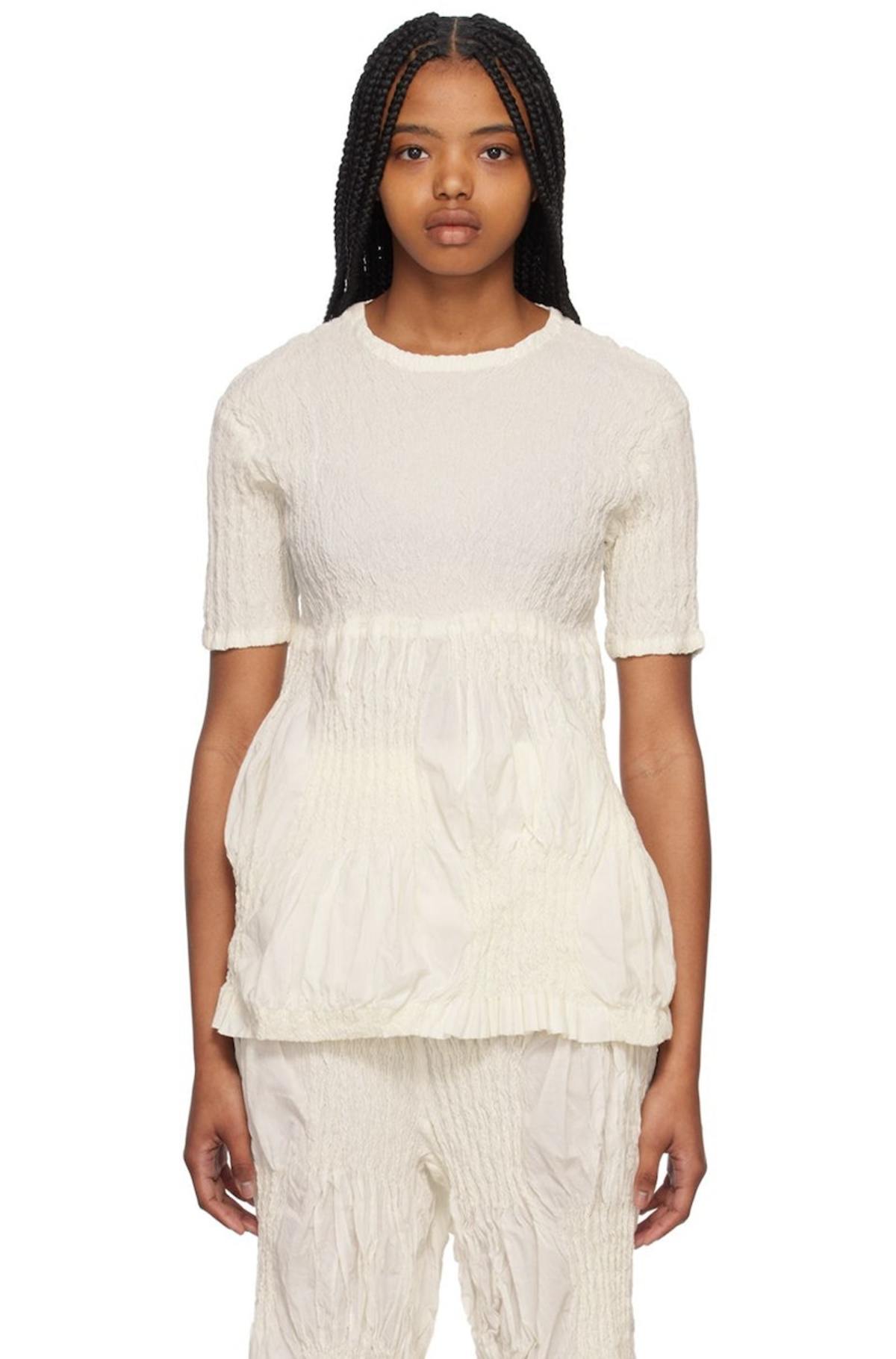 Issey Miyake Wrinkled Blocks T-Shirt - White | Garmentory