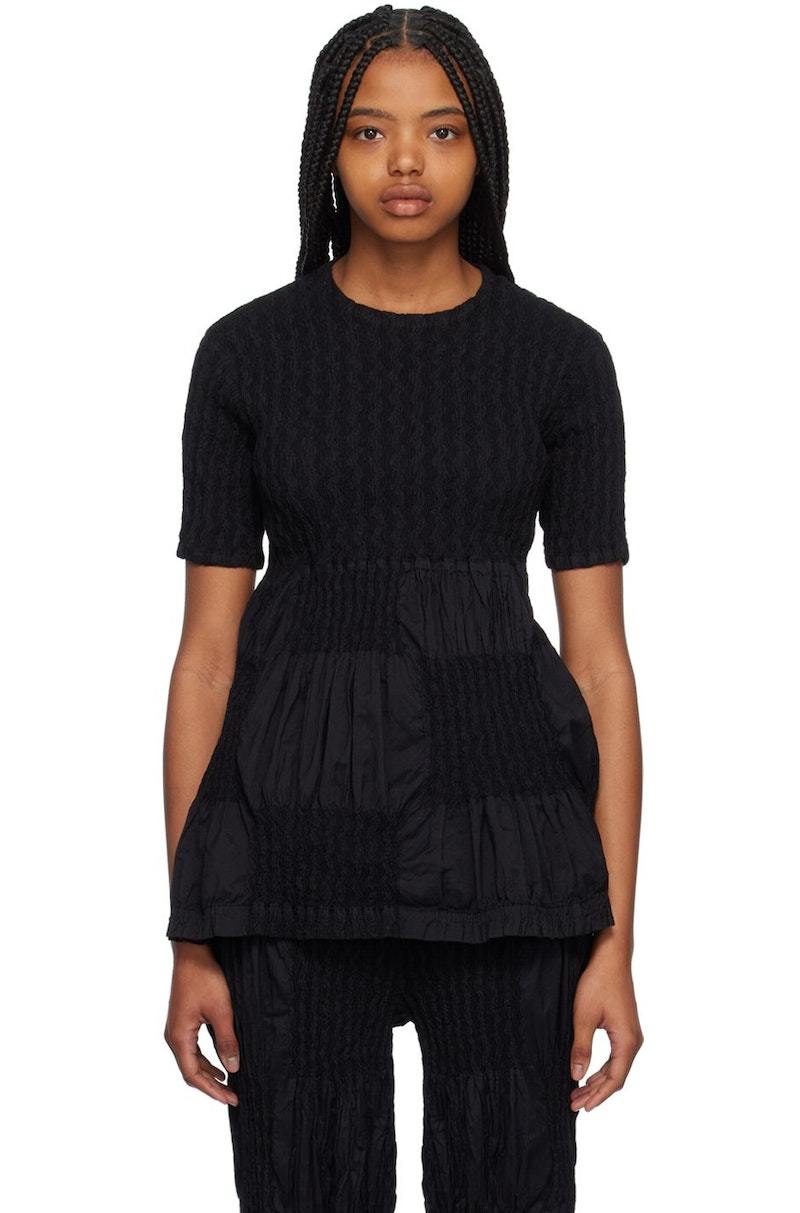 Issey Miyake Wrinkled Blocks T-Shirt - Black | Garmentory