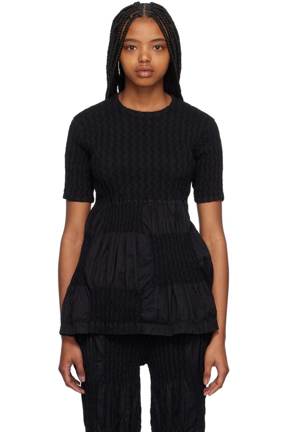 Issey Miyake Wrinkled Blocks T-Shirt - Black | Garmentory