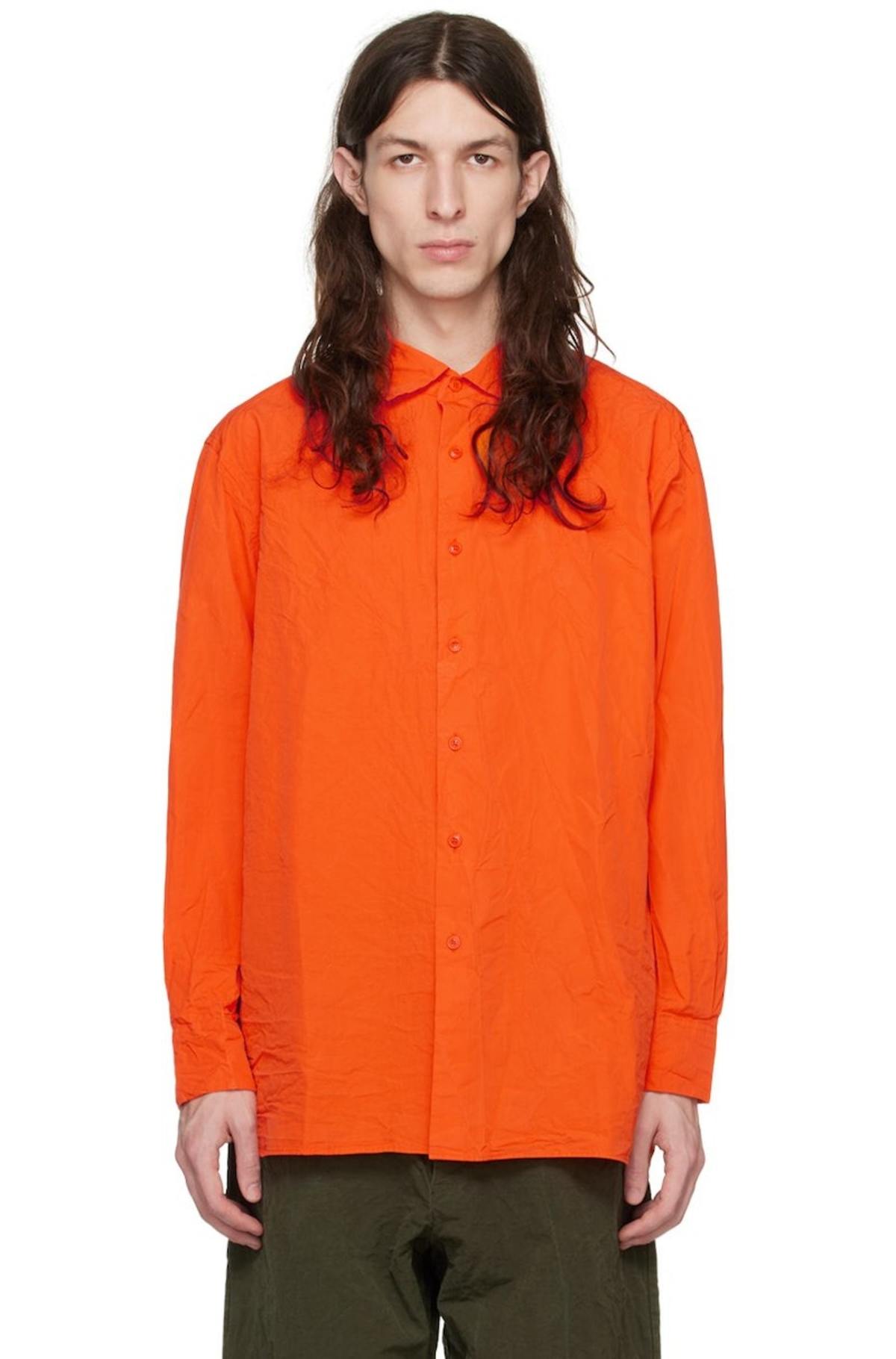 CASEY CASEY Big Raccourcie Shirt - Orange | Garmentory CASEY CASEY Big Raccourcie Shirt - Orange | Garmentory