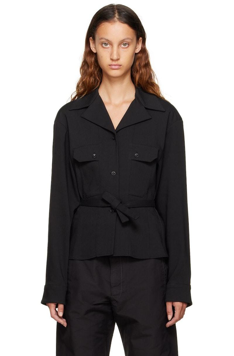 トップス Lemaire convertible collar cardigan M Lemaire Convertible Collar Cardigan - Black | Garmentory