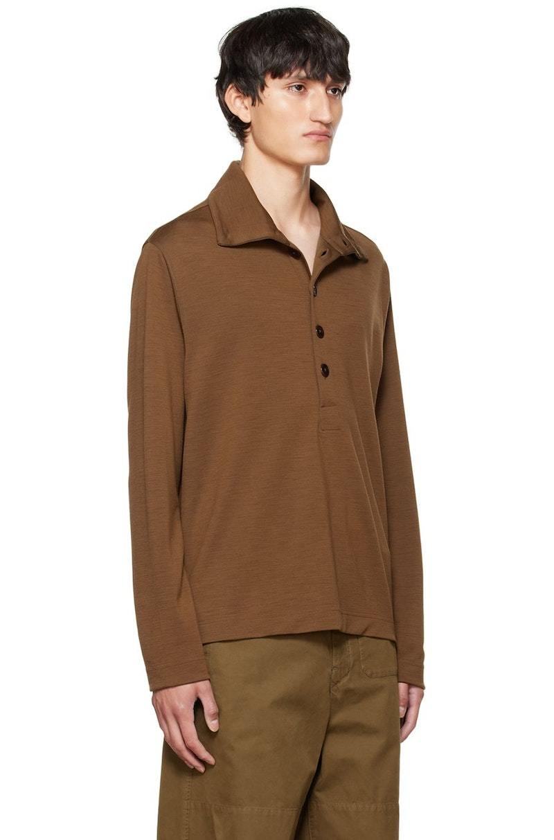 Lemaire Convertible Polo - Cinnamon Brown | Garmentory
