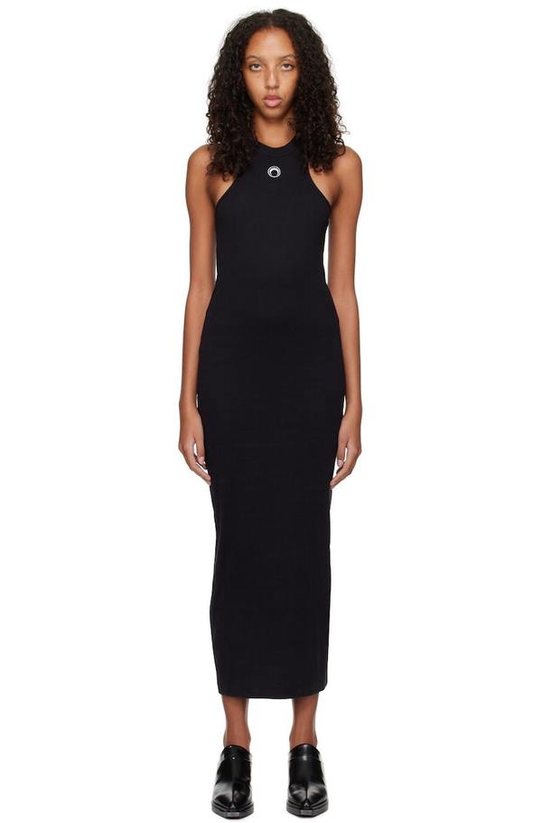 MARINE SERRE Embroidered Maxi Dress - Black | Garmentory MARINE SERRE Embroidered Maxi Dress - Black | Garmentory
