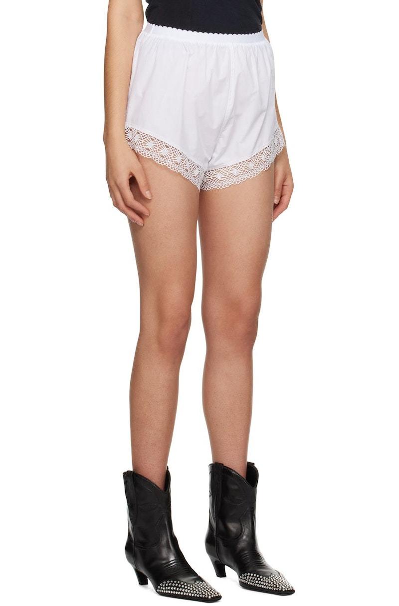 【関税&送料込】Marine Serre Upcycled Linen Shorts Marine Serre Household Shorts - White | Garmentory