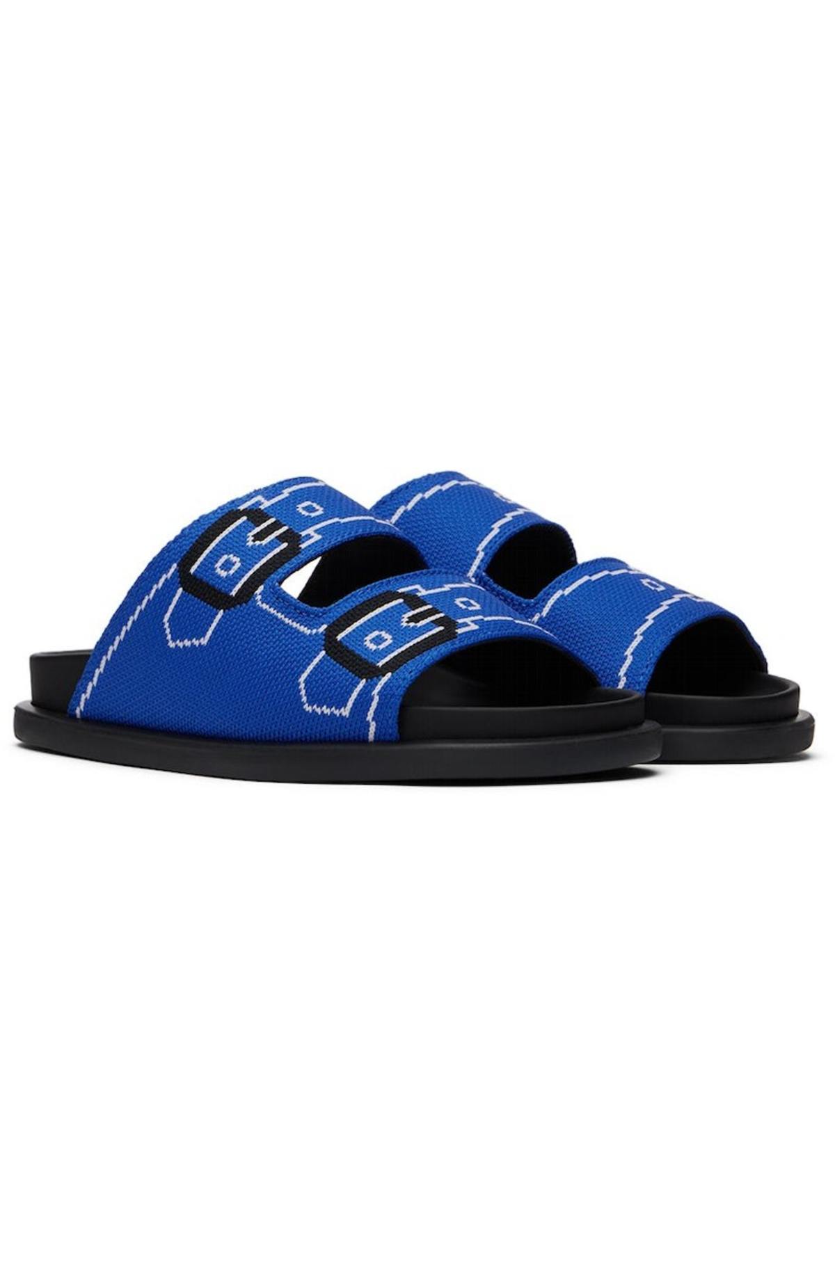 Kids Marni Jacquard Sandals - Blue | Garmentory