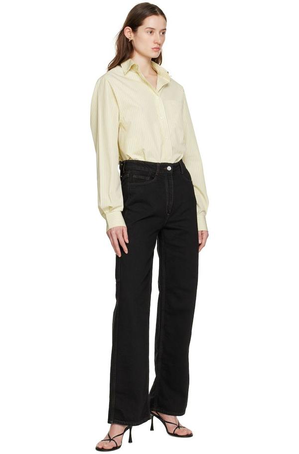 SAKS POTTS 売れ筋商品|||サックス・ポッツ シャツ トップス レディース Shirts Yellow Saks Potts Women's Williams Stripe Shirt in Yellow Melon