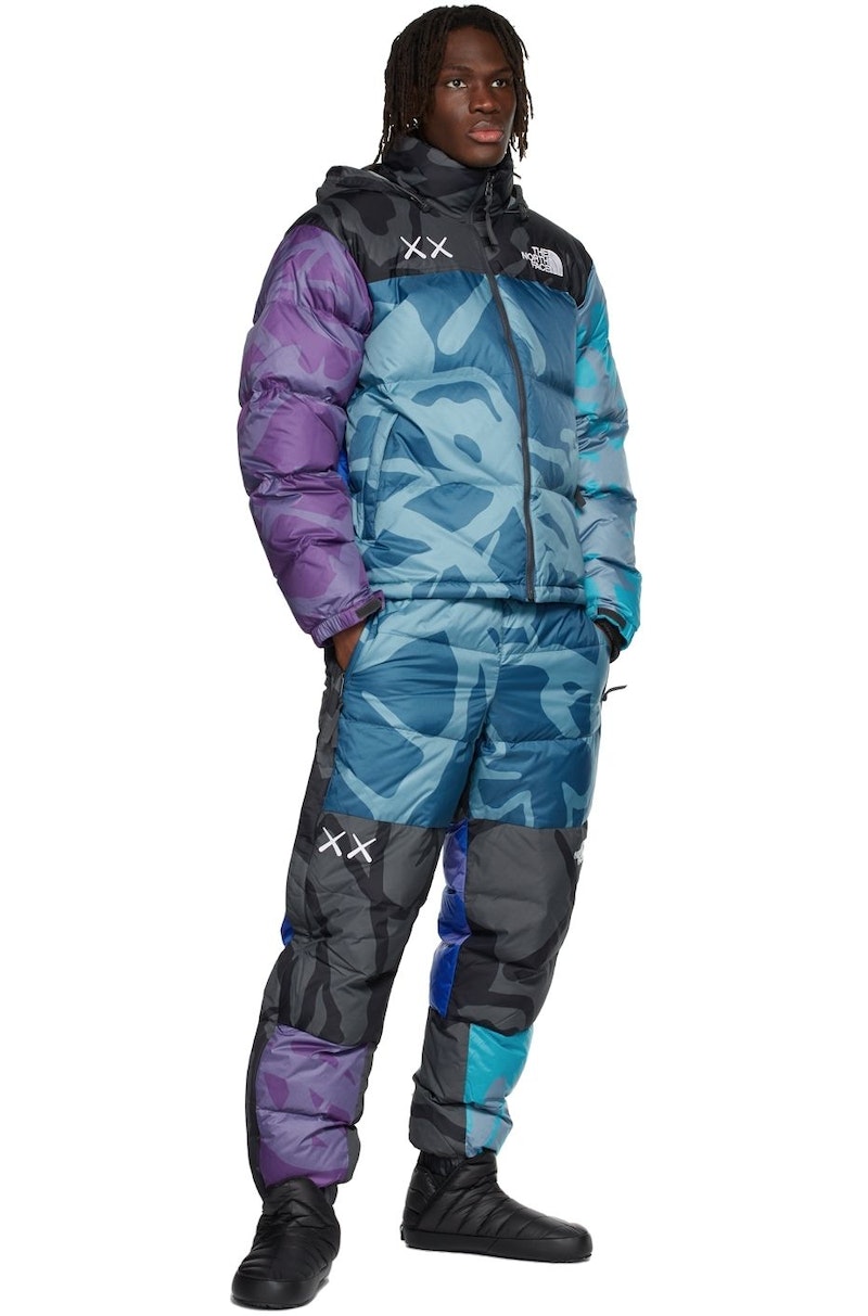 The North Face KAWS Nuptse Pant 日本未発売 KAWS x The North Face Retro 1996 Nuptse Pants Monterey Blue
