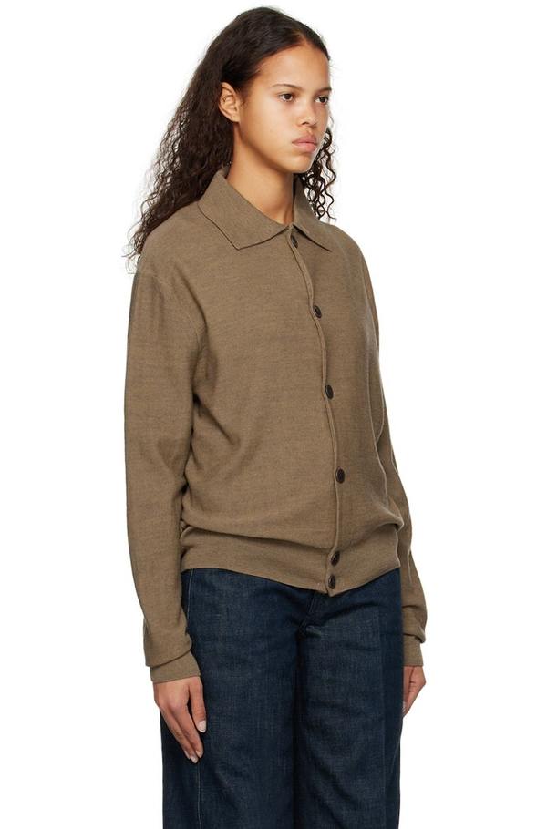 トップス LEMAIRE convertible cardigan S LEMAIRE Convertible Collar Cardigan - Brown | Garmentory