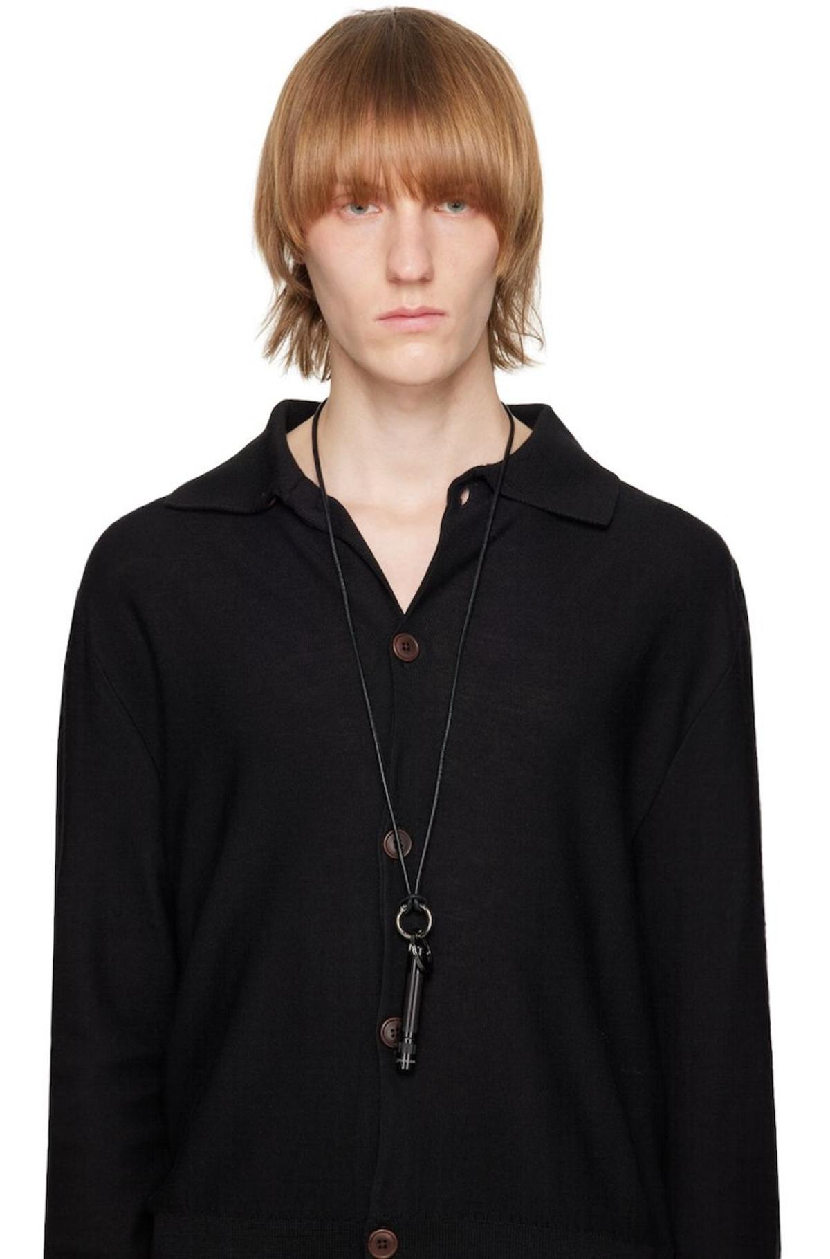 LEMAIRE Maglite Leather Necklace - Black | Garmentory