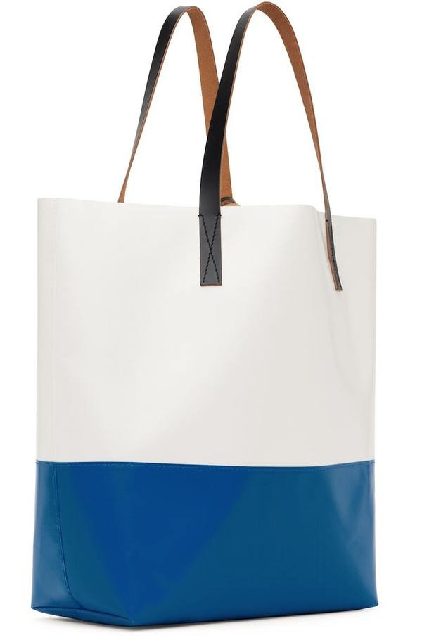 Marni White & Blue Tribeca Tote - Lily white/Blue | Garmentory