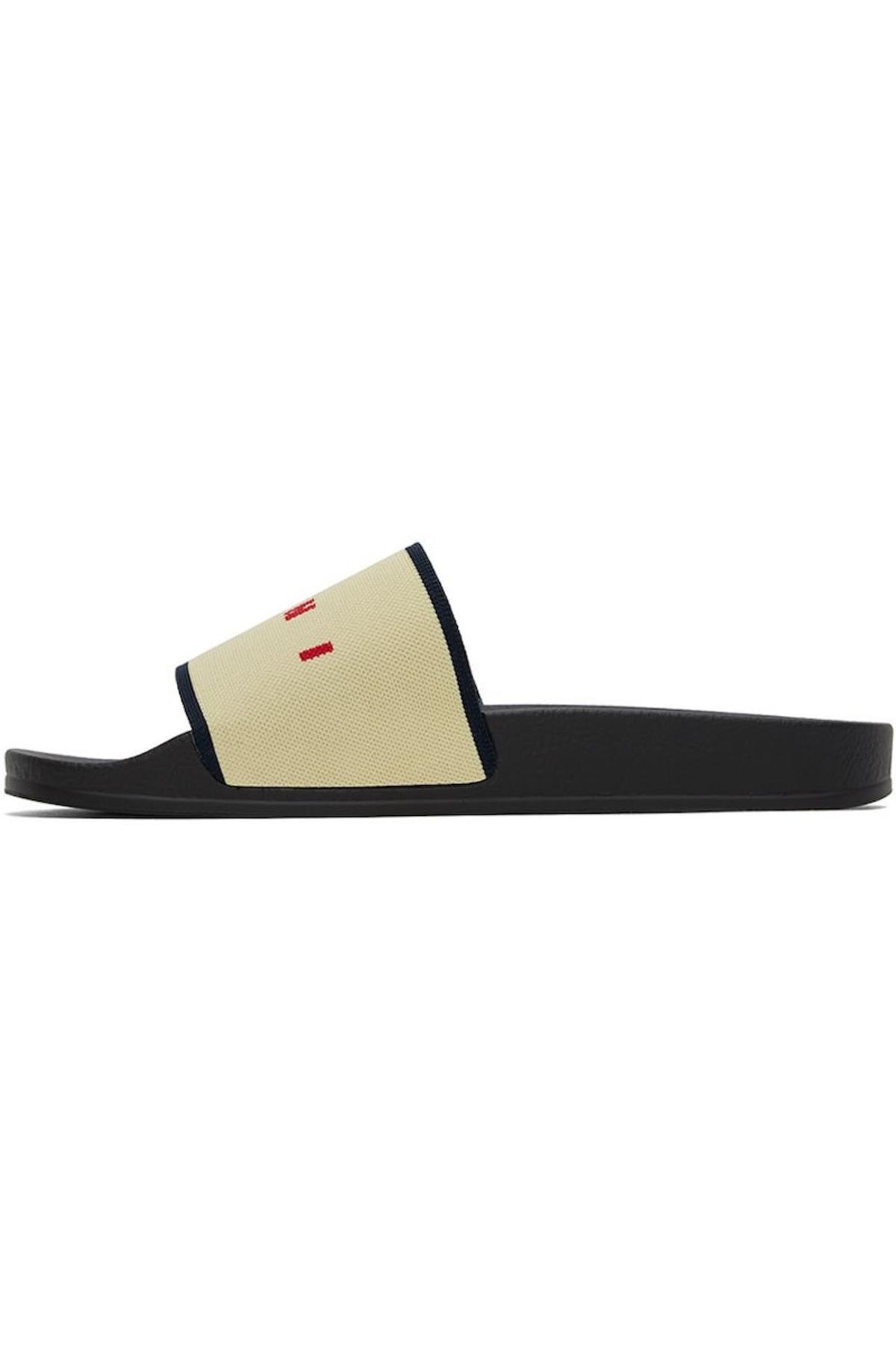 【MARNI】Stretch Logo Jacquard Slides Bluemarine:Maroon:Red Marni - Logo jacquard slides Marni