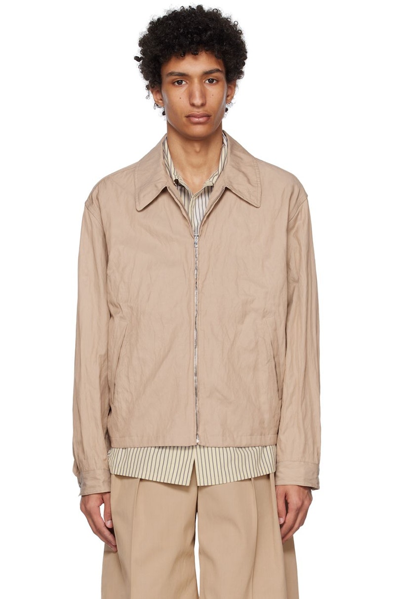 LEMAIRE-Beige-Crinkled-Jacket- 