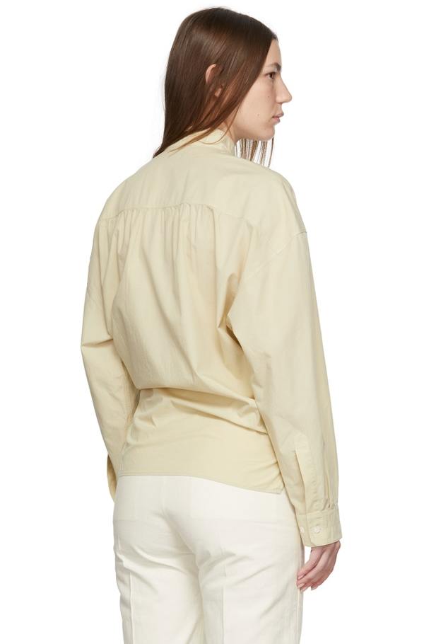 LEMAIRE Officer Collar Twisted Shirt - Beige | Garmentory LEMAIRE Officer Collar Twisted Shirt - Beige | Garmentory