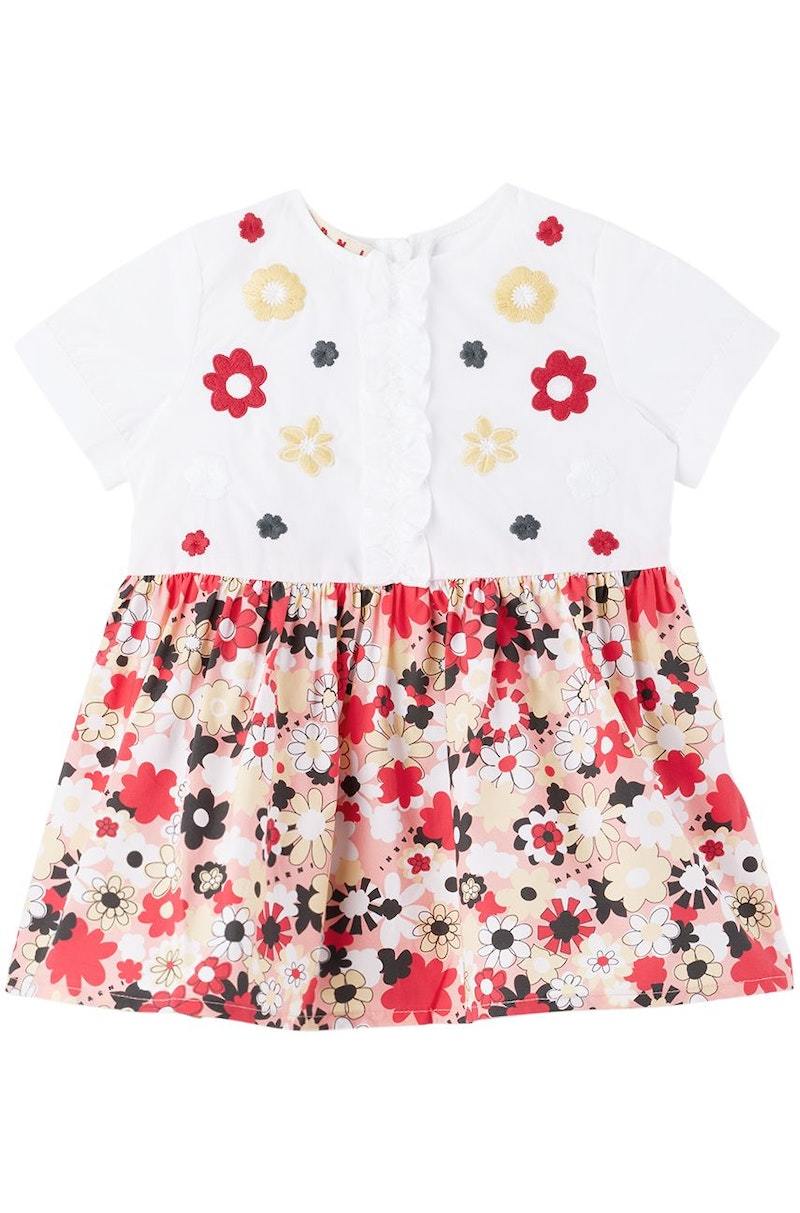 Kids Marni Baby White Pink Floral Dress Pink Garmentory