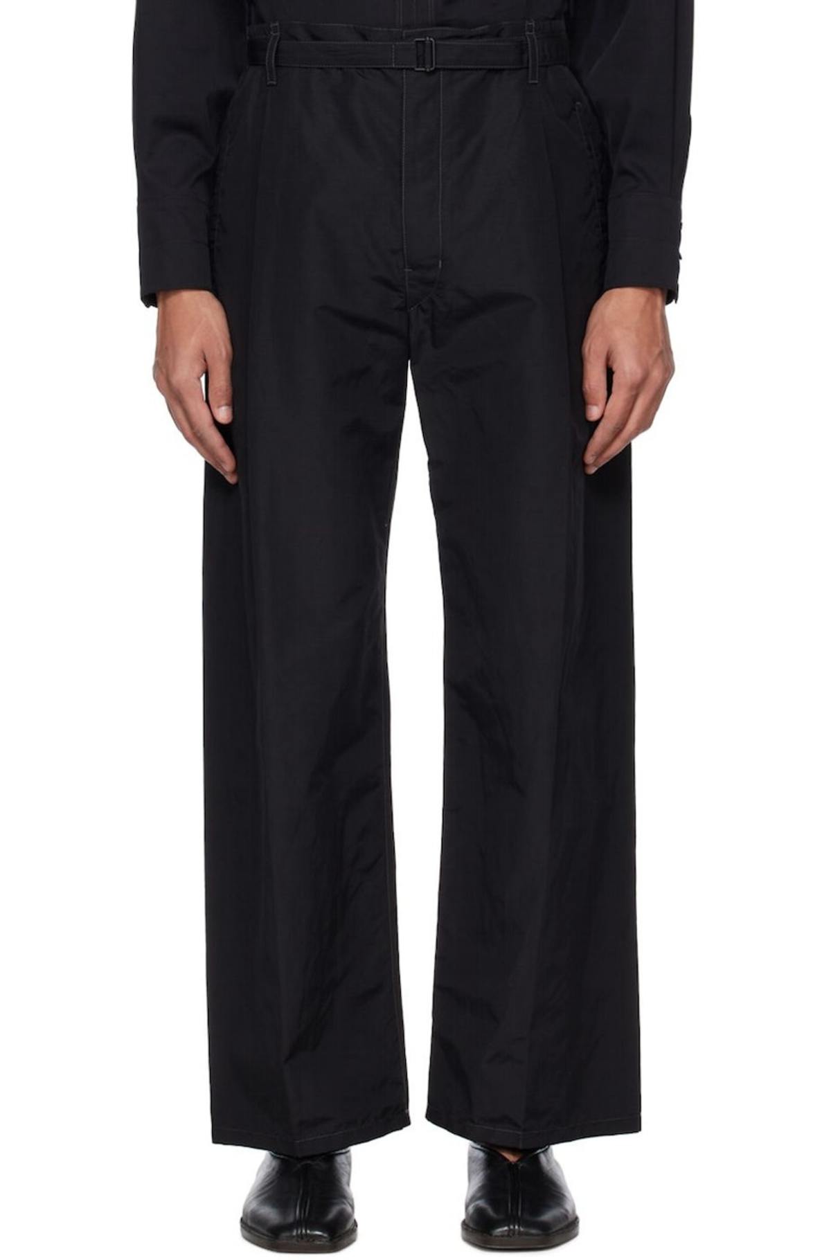 LEMAIRE Belted Easy Trousers - Black | Garmentory