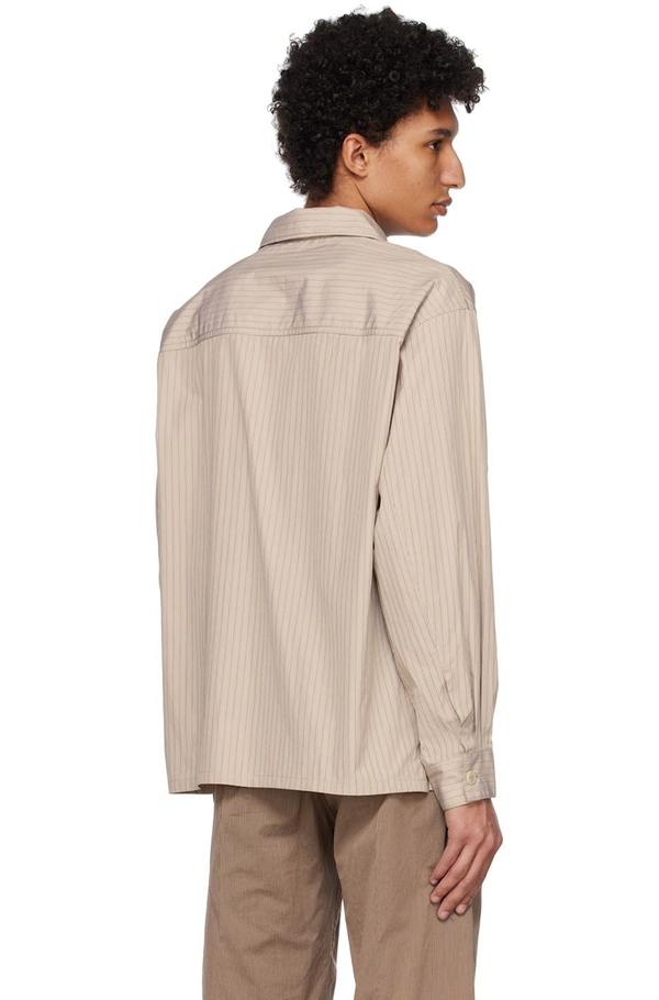 LEMAIRE Striped Shirt - Brown | Garmentory
