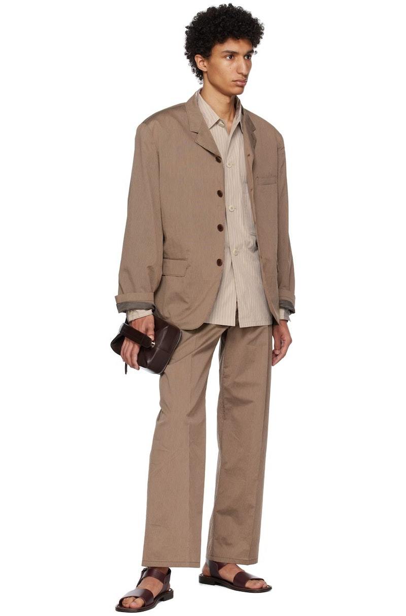 LEMAIRE brownストライプ 長袖シャツ LEMAIRE Striped Shirt - Brown | Garmentory