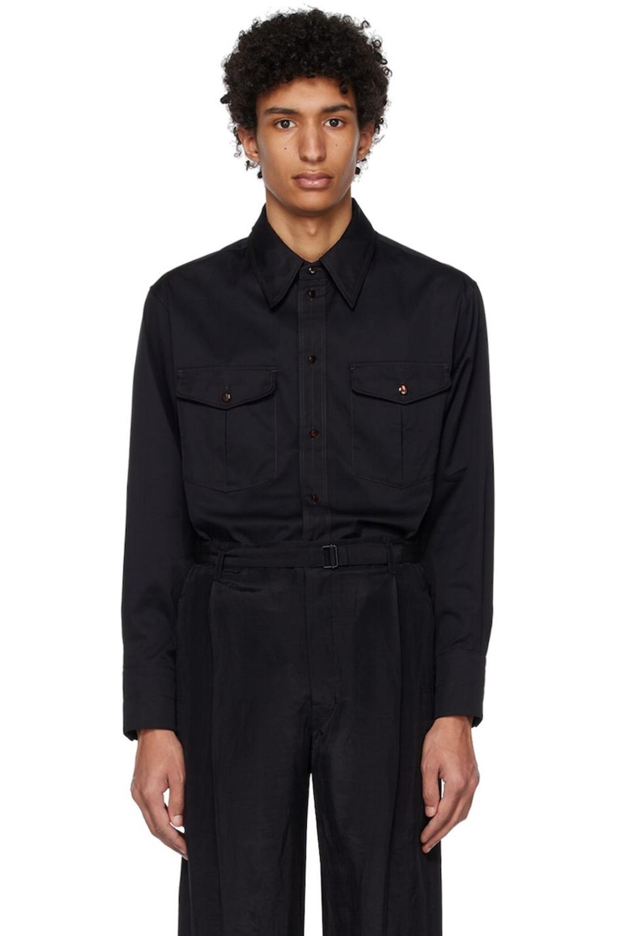 LEMAIRE Western Shirt - Black | Garmentory