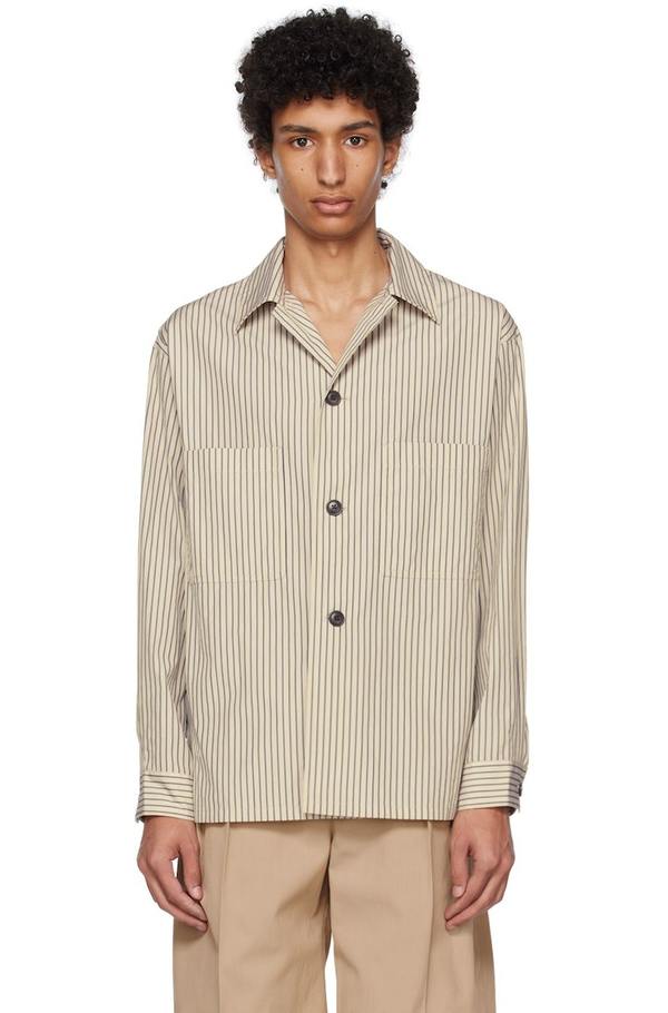 LEMAIRE Striped Shirt - Beige | Garmentory