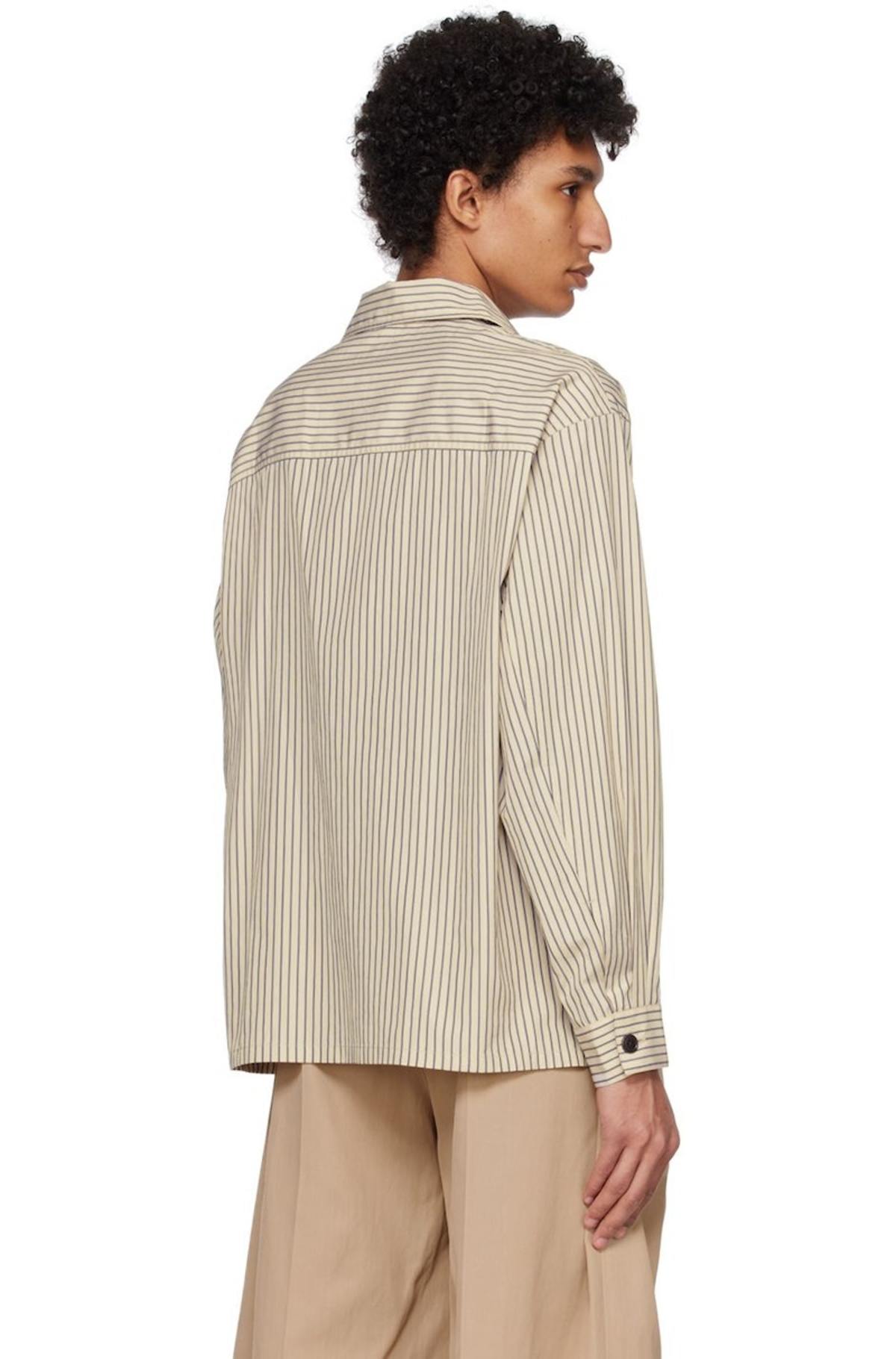 LEMAIRE Striped Shirt - Beige | Garmentory