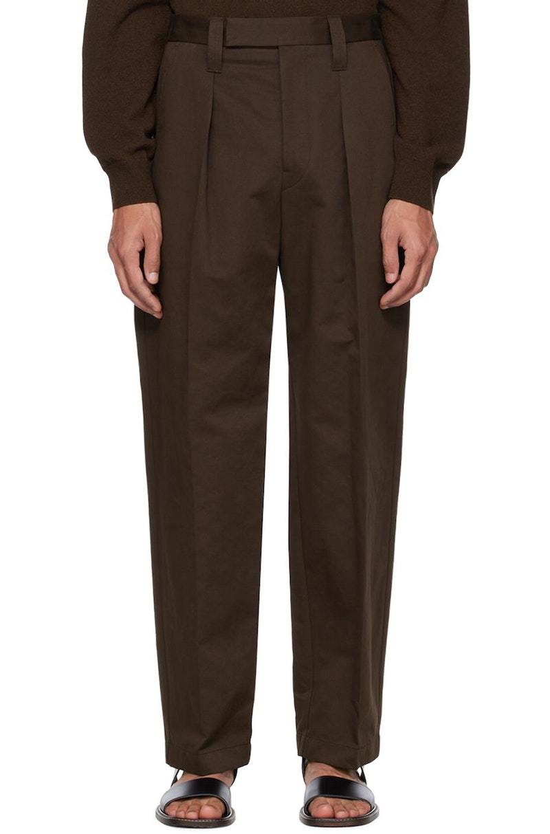 パンツ LEMAIRE LOOSE PLEATED BROWN 46 パンツ LEMAIRE LOOSE PLEATED BROWN 46 Lemaire Loose Pleated