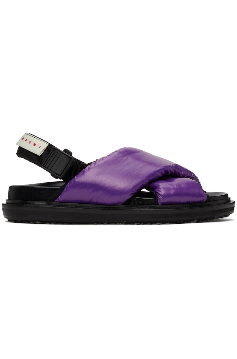 サンダル・ミュール MARNI SANDALS PRUNE VIOLET Marni Padded Nylon Fussbett Sandals - Purple | Garmentory