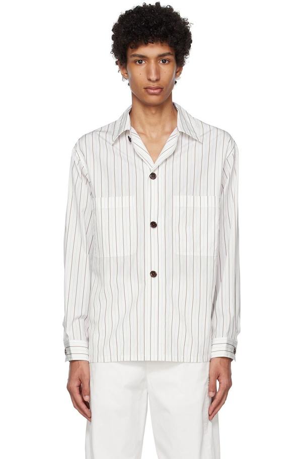 LEMAIRE Striped Shirt - White | Garmentory
