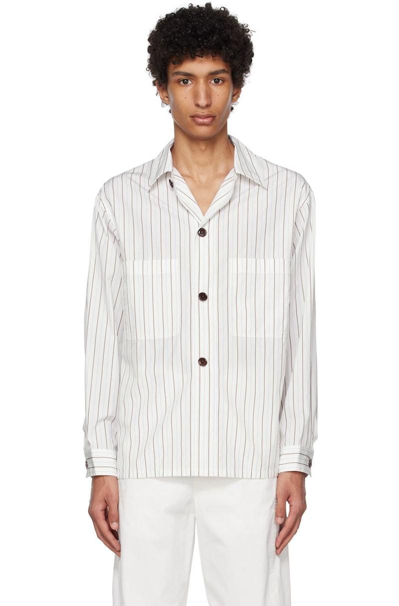 LEMAIRE Striped Shirt - White | Garmentory