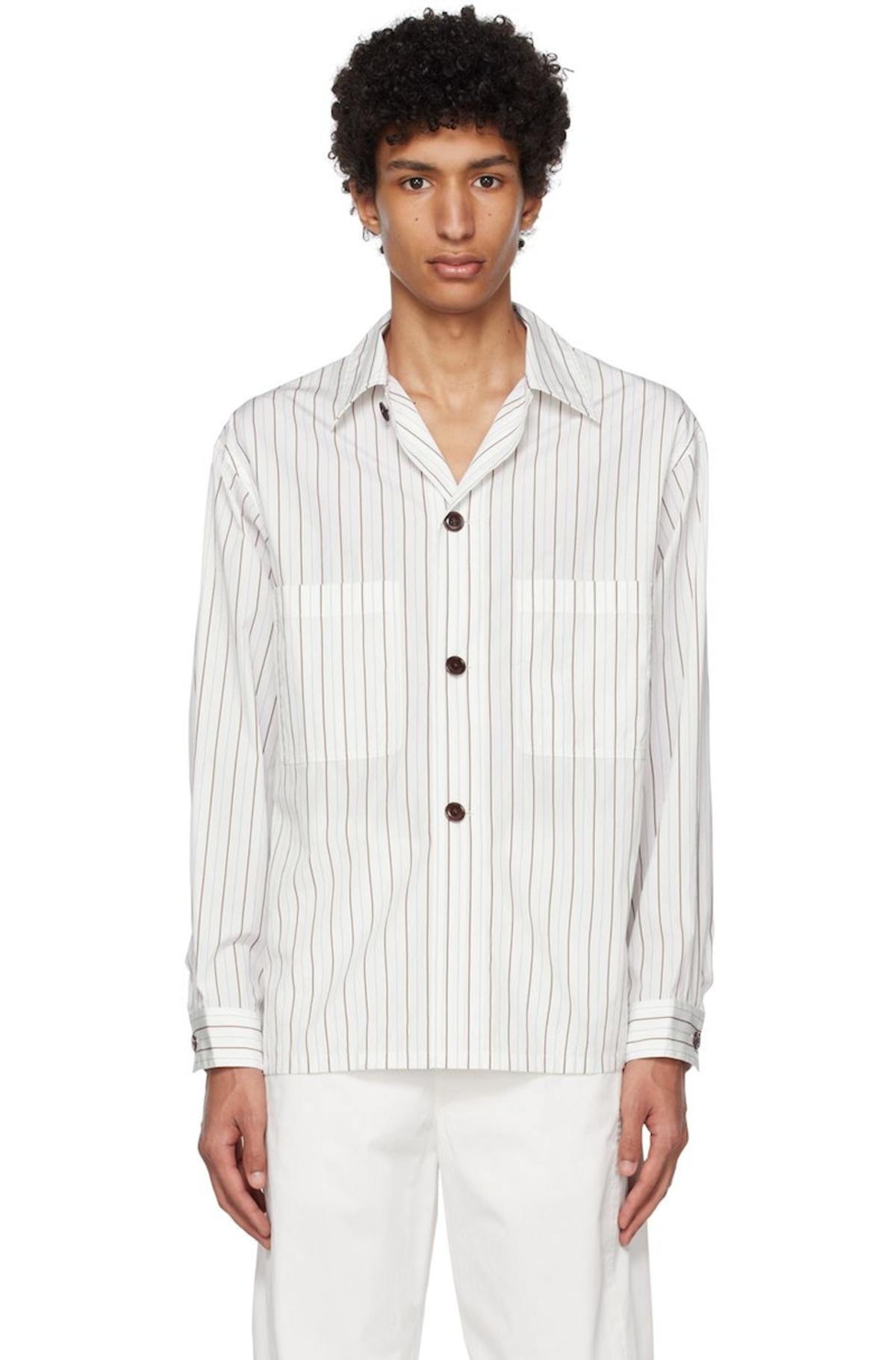 LEMAIRE Striped Shirt - White | Garmentory