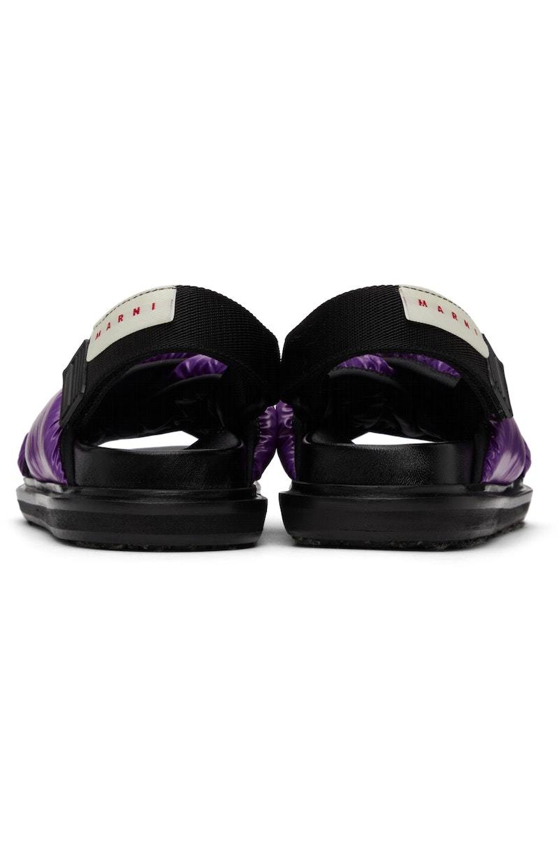 Marni Padded Nylon Fussbett Sandals - Purple | Garmentory