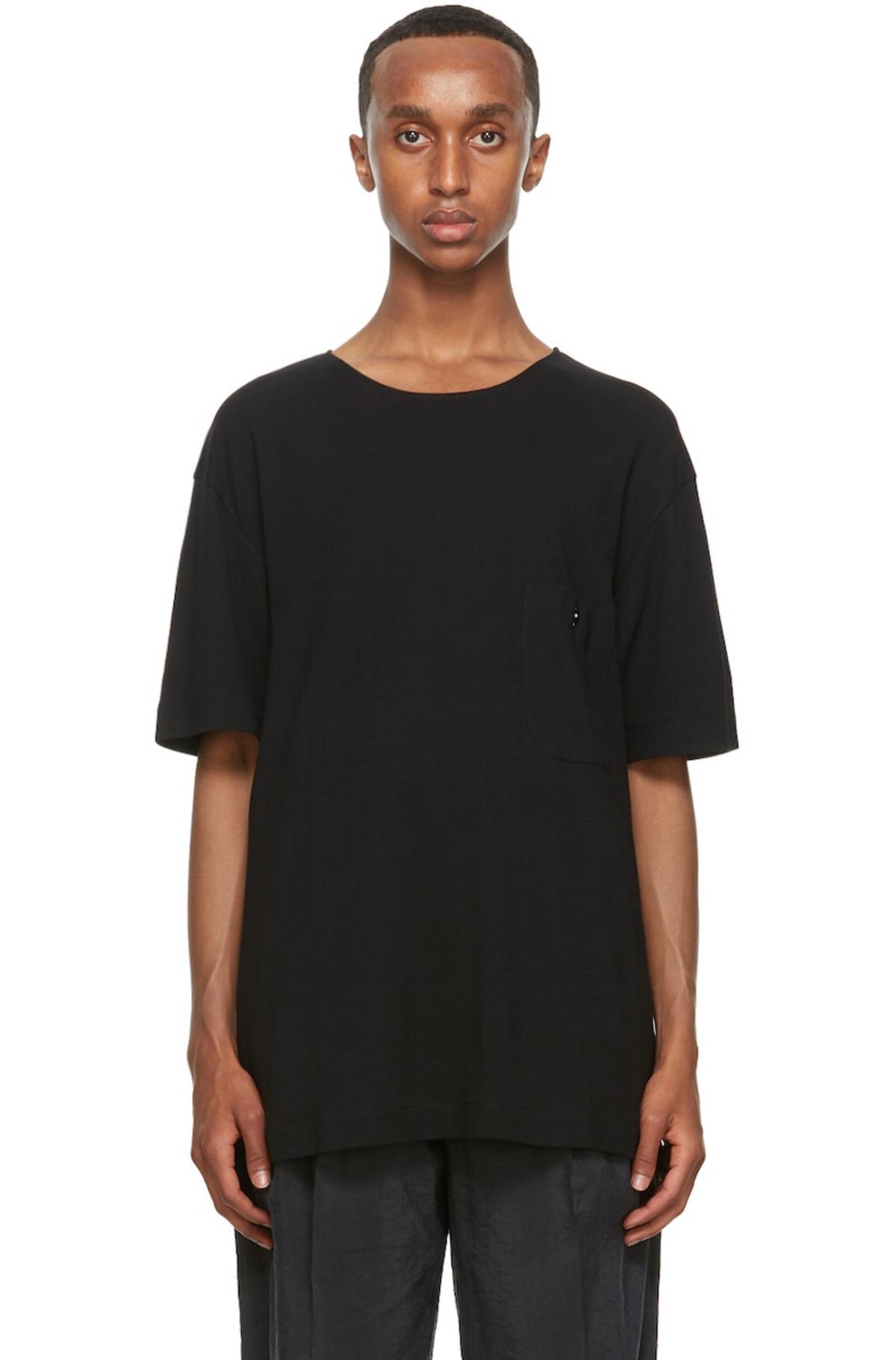 LEMAIRE Black Crepe Jersey T-Shirt | Garmentory
