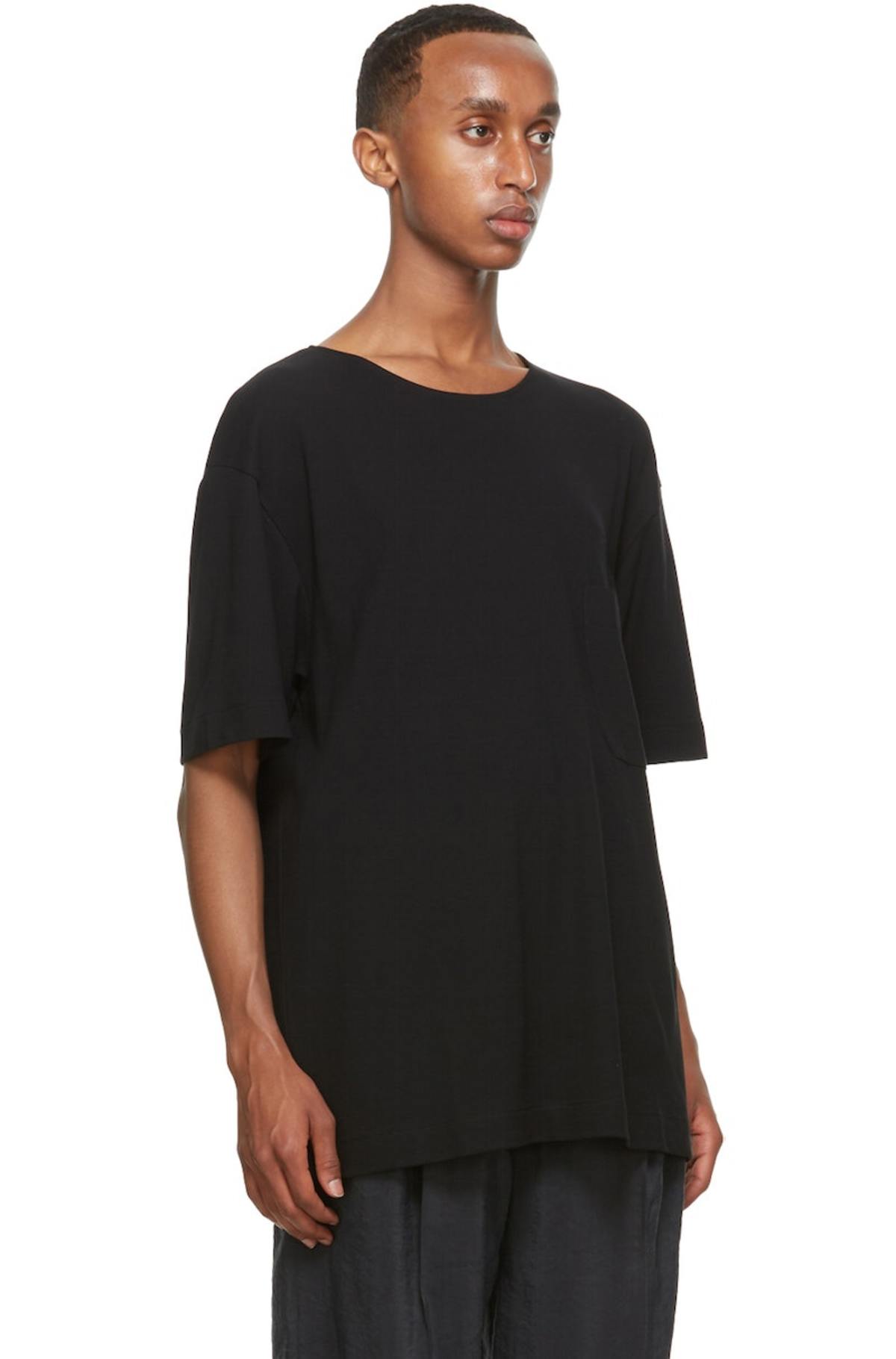 LEMAIRE Black Crepe Jersey T-Shirt | Garmentory