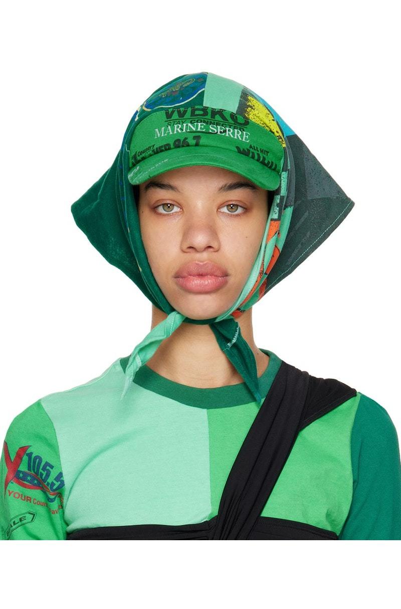 Marine Serre Veiled Cap - Green | Garmentory