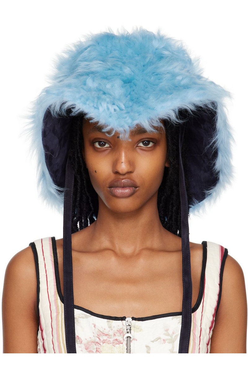 Marine Serre Furry Boonie Hat - Blue | Garmentory