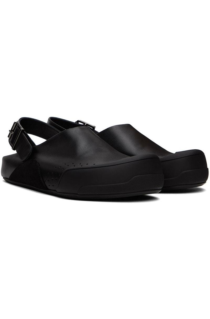 サンダル MARNI LEATHER FUSSBETT SABOT Marni Leather Fussbett Sabot - Black | Garmentory